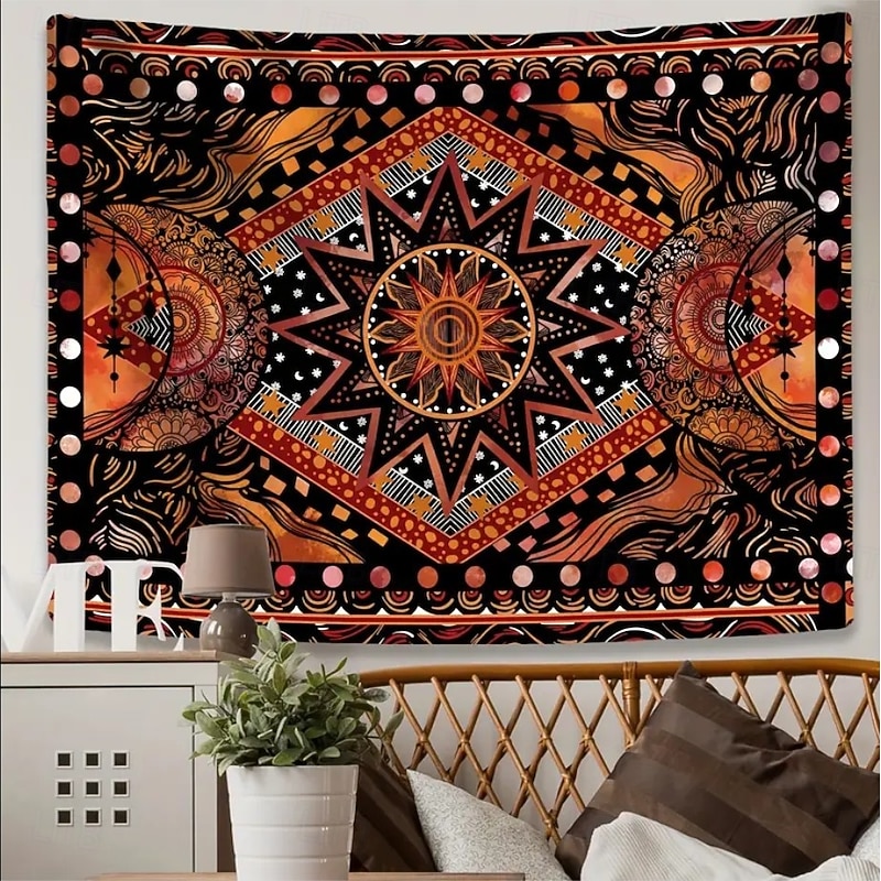 Tapestry Blanket Wall Hangings Plaid Ethnic Native American Bedroom Living Room Dorm Home Decor2