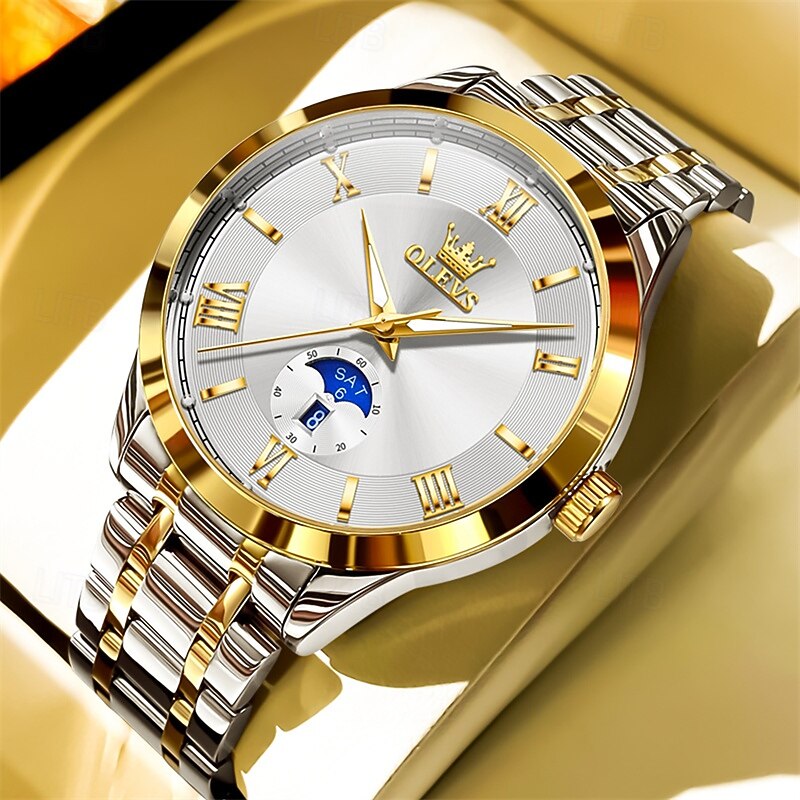 The New Olevs Men'S Business Watch With Luminous Calendar Day Display Quartz Watch Is A Fashionable Trendy Casual And Waterproof Men'S Sports Watch
