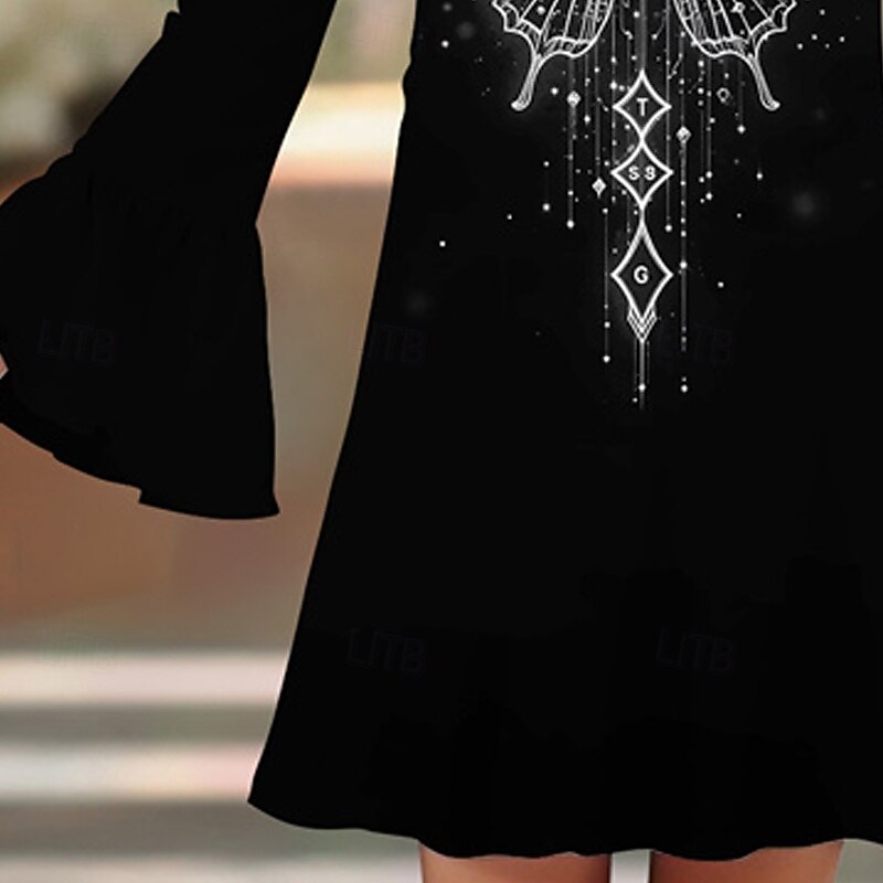 Girls' 3D Butterfly Dress Ruffle Dress Long Sleeve Summer Spring Vacation Daily Holiday Beautiful Sweet Kids 4-12 Years Casual Dress Knee-length Regular Fit4