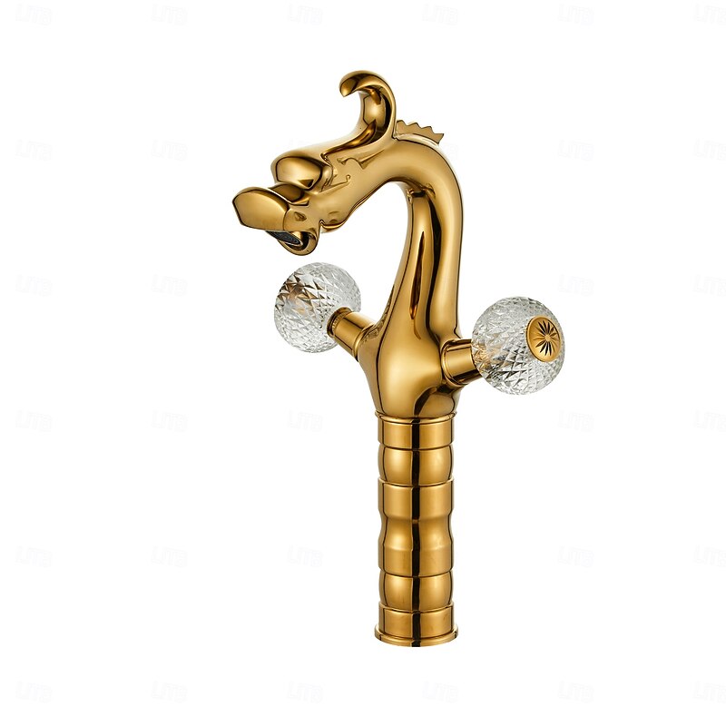 Bathroom Sink Faucet - Classic Electroplated Centerset Two Handles One HoleBath Taps - Main Image
