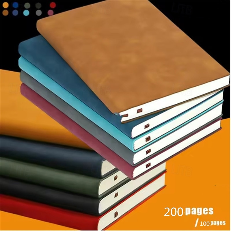 A5 Sheepin Notebook Leather Office Journal Diary notepad Stationery Student Class lined NoteBook 100pages/200pages