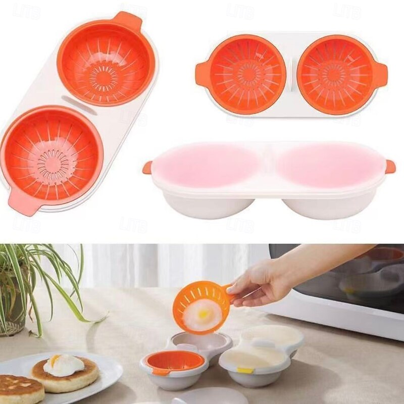 Portable Egg Cooker for Microwave, Cartoon Double-Eye Egg Steamer Bowl with Separator, Food-Grade Microwave Egg Cooking Tray2