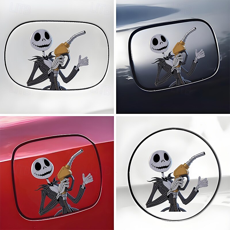 2Pcs Disney Christmas Eve Jack Skellington Car Gas Cap Sticker Suitable for Sedans and Trucks Easy to Apply Without Residue3