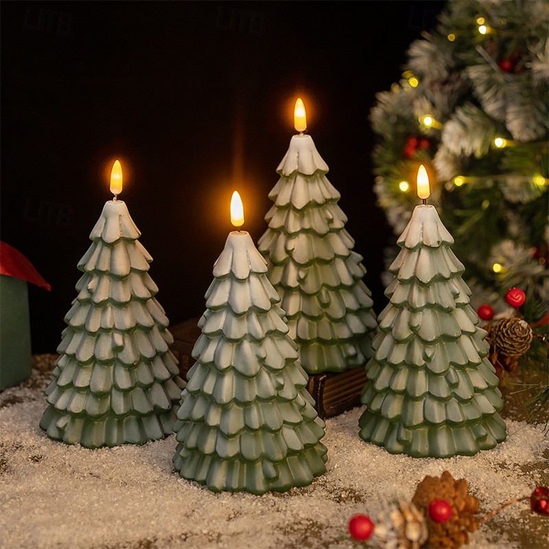 Rubber Christmas Tree Night Light Christmas Decorative Atmospheric Light Xmas Gift for Indoor Bedside Desktop Ornament3