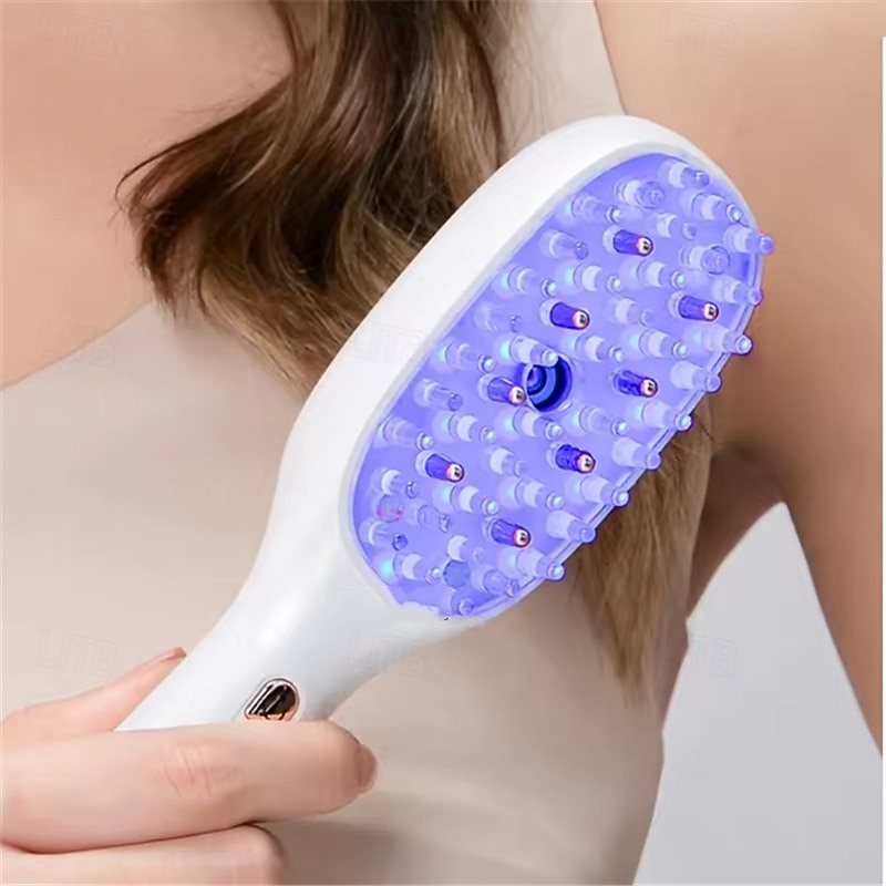 New EMS Electric Massage Comb Spray Comb Head Acupoint Medicine Comb Red Blue Light Therapy Device Anti-Hair Loss Brush3