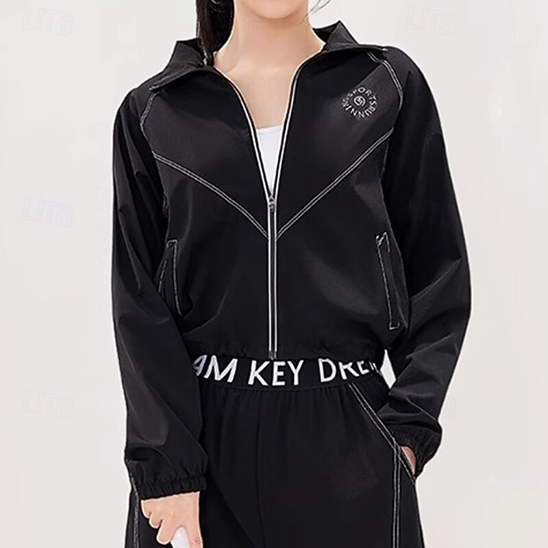 Women's Workout Jacket Quick Dry Long Sleeve Sports Solid Color Top For Gym Zumba Running Loose Fit Activewear4