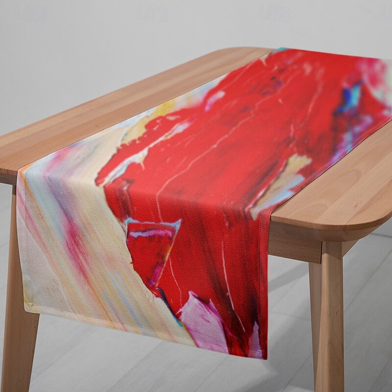 1pc Digital Printed Table Runner, Rectangular Table Flag for Dining Table, Banquet, and Outdoor Decoration4