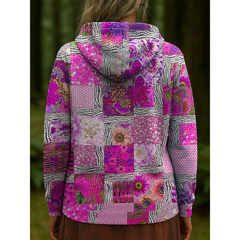 Women's Pullover Hoodie Sweatshirt Floral Graphic Casual Long Sleeve Hooded Regular Tops Party Evening Wear Street Dailywear Pink Blue Orange Green Spring Fall Winter2