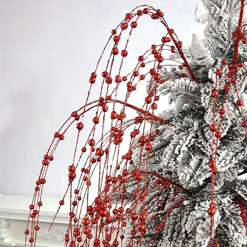 6pcs Christmas Branches with Shiny Berry Sprays – Glittering Stems for Wreaths, DIY Holiday and New Year Party Decorations – Perfect for Home Christmas and New Year Decor3