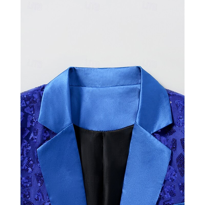 Men's Blazer Business Cocktail Party Wedding Party Fashion Casual Spring Fall 100% Cotton Plain Pocket Buttons Comfortable Single Breasted Blazer Royal Blue4