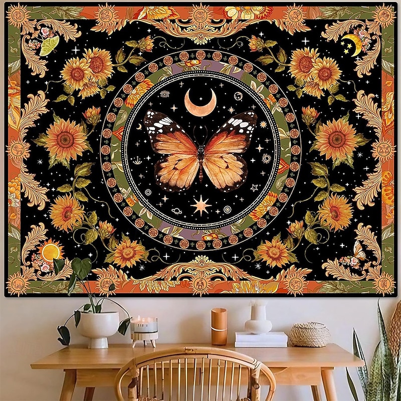 Tapestry Banners Wall Hangings Butterfly Bohemian Boho Bedroom Living Room Dorm Home Decor