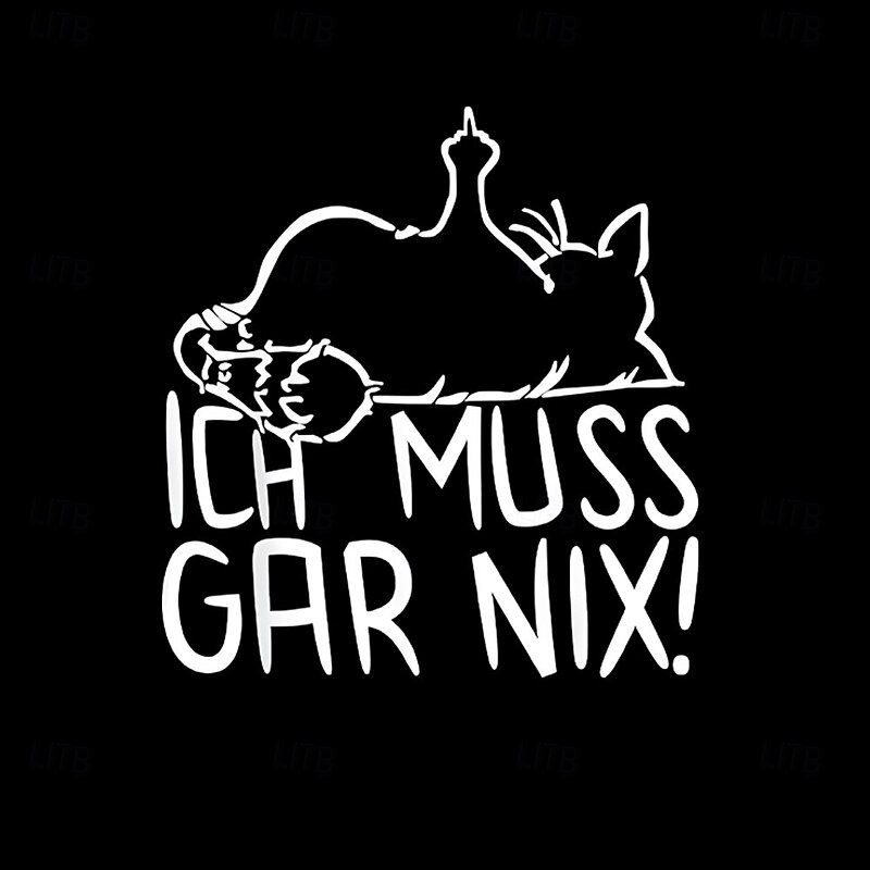 Men's Funny Graphic T-Shirt with Defiant Cat & "Ich Muss Gar Nix!" German Slogan - Lifestyle Short Sleeve Tee2