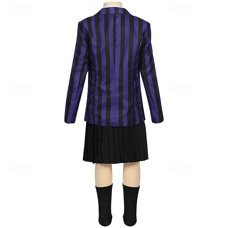 Gothic Horror Dark Academia Costume School Uniform Fancy Dress Movie Cosplay for Girls' Kid's Halloween Carnival Performance Party4