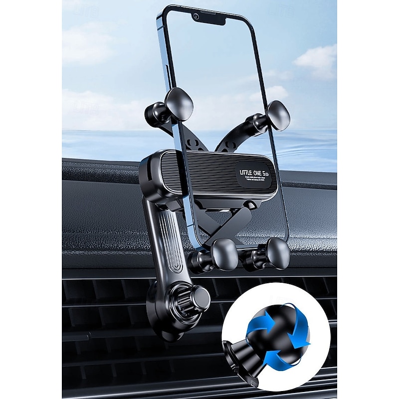 Rotatable Car Phone Holder Air Vent Mount Gravity Retractable Invisible Car Stand for Mobile Phone GPS Navigation Secure Stable Adjustable Automotive Accessory4