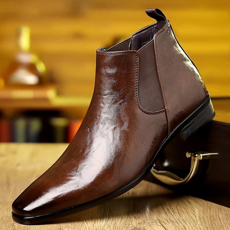 Men's Brown  Chelsea Boots – Sleek Ankle Dress Boots for Office, Business Meetings and Formal Outfits