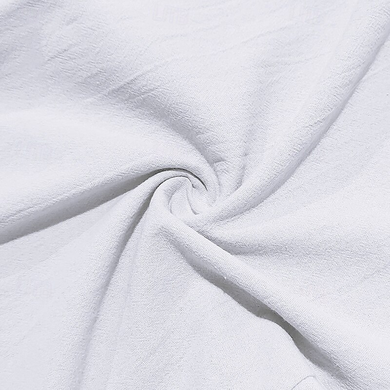 Men's Linen Pants Trousers Summer Pants Elastic Waist Straight Leg Plain Comfort Breathable Full Length Outdoor Casual Daily Fashion Classic Style Black White Inelastic4