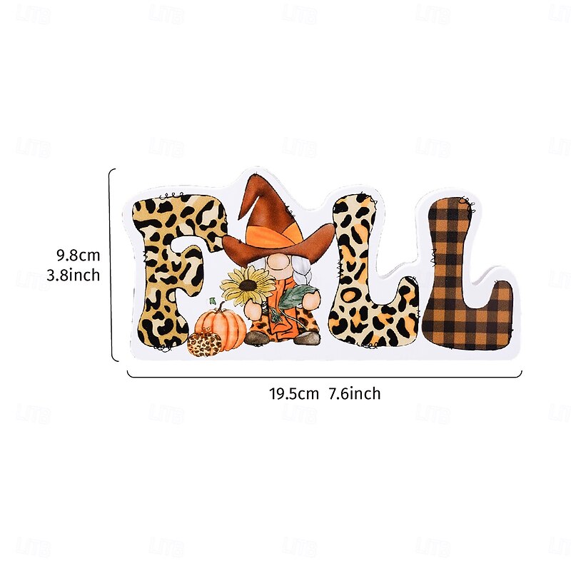 Fall Home Decor Sign– Colorful Cartoon Style EVA Foam Sign with Letters, Featuring Pumpkin and Gnome, Perfect for Farmhouse, Halloween, Autumn Harvest & Thanksgiving Decorations2