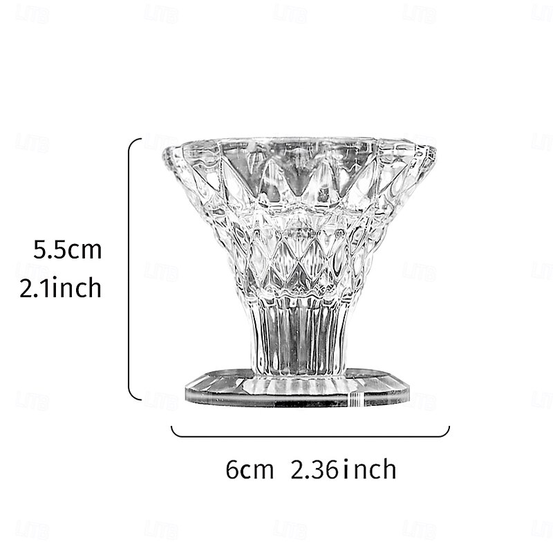 Diamond Pattern Crystal Glass Candle Holder, Small Round Glass Tealight Candle Stand, Elegant Tabletop Decor for Holidays, Romantic Candlelight Dinner & Home Decorations2