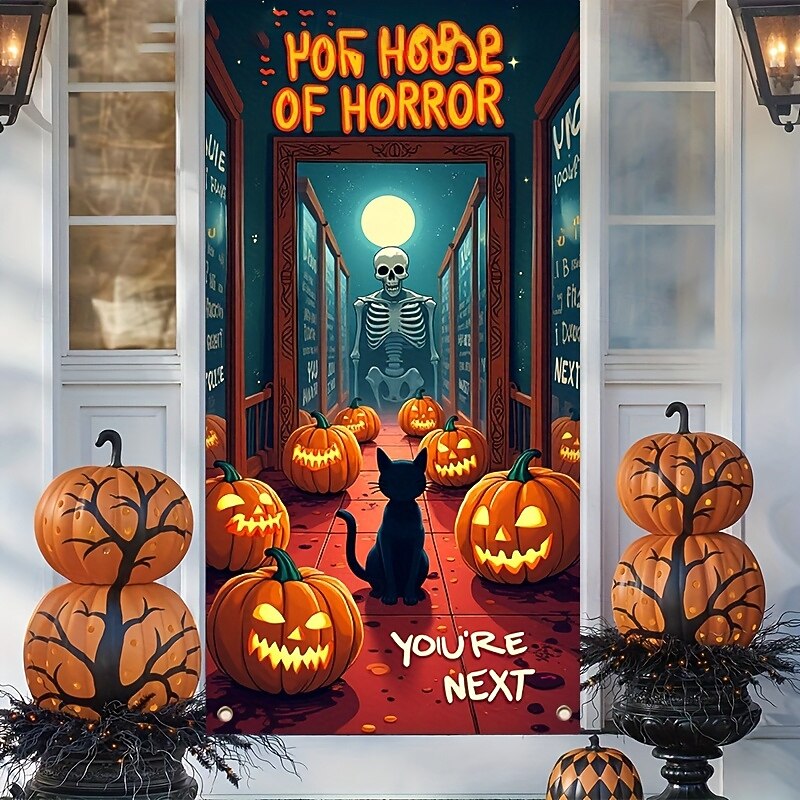 Hocus Pocus Inspired Halloween Door Cover – I Smell Children Witch Banner for Indoor/Outdoor Decor4