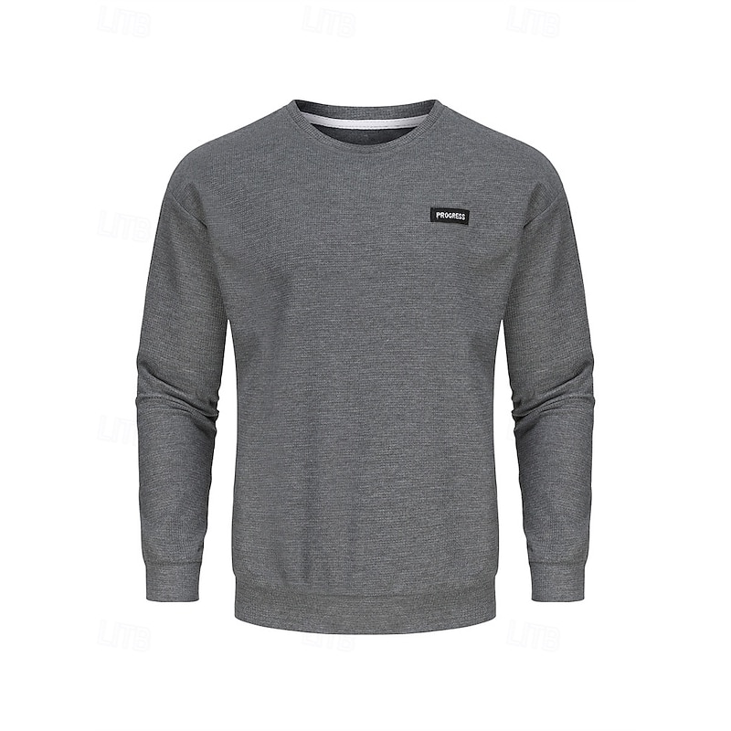 Men's Sweatshirt Black Light Grey Dark Gray Beige Coffee Crew Neck Plain Patchwork Sports & Outdoor Daily Holiday Polyester Streetwear Basic Casual Spring Fall Clothing Apparel Hoodies Sweatshirts2