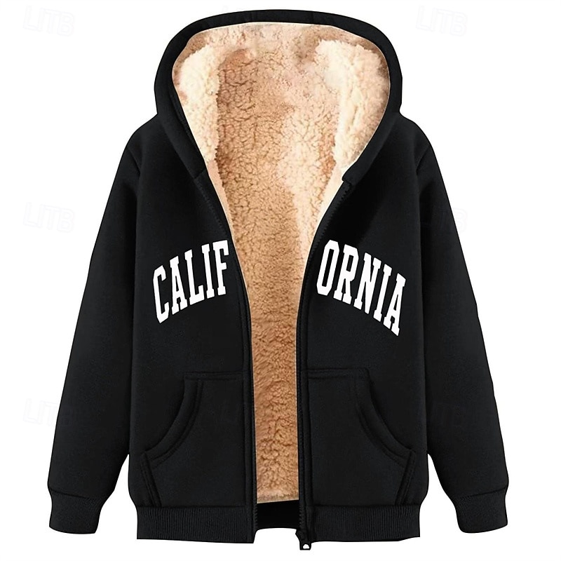 Men's Hoodie Full Zip Hoodie Zip Up Hoodies Fleece Jacket Fleece Hoodie Black Wine Red Green Khaki Hooded Letter Pocket Print Sports & Outdoor Casual Daily Polyester Streetwear Casual Fall Winter3