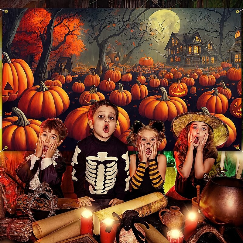 Halloween Tapestry Blanket Wall Hangings Pumpkin 3D Dark Punk Gothic Style Bedroom Living Room Dorm Home Decor2