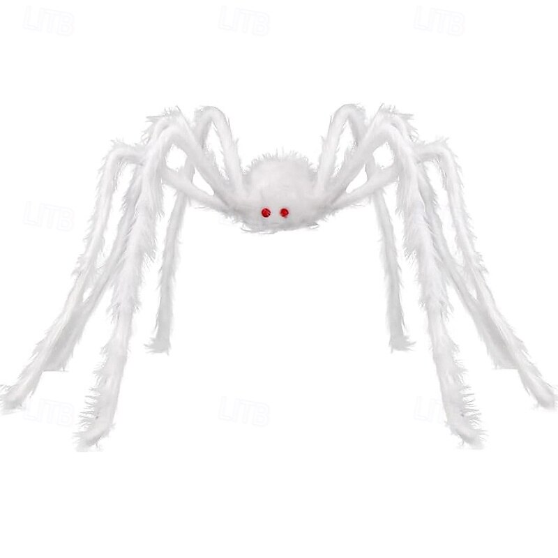 Giant Halloween Hairy Spider Realistic Scary White Spider Props Decoration for Indoor and Outdoor Decoration4