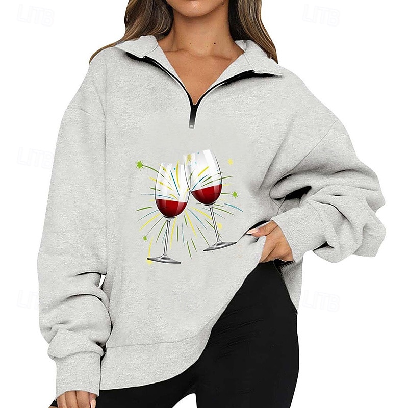 Women's Pullover Sweatshirt Lounge Top Christmas Sweatshirts Hooded Long Sleeve Top Athleisure Graphic Holiday Vacation Sportswear Activewear Black White Pink4