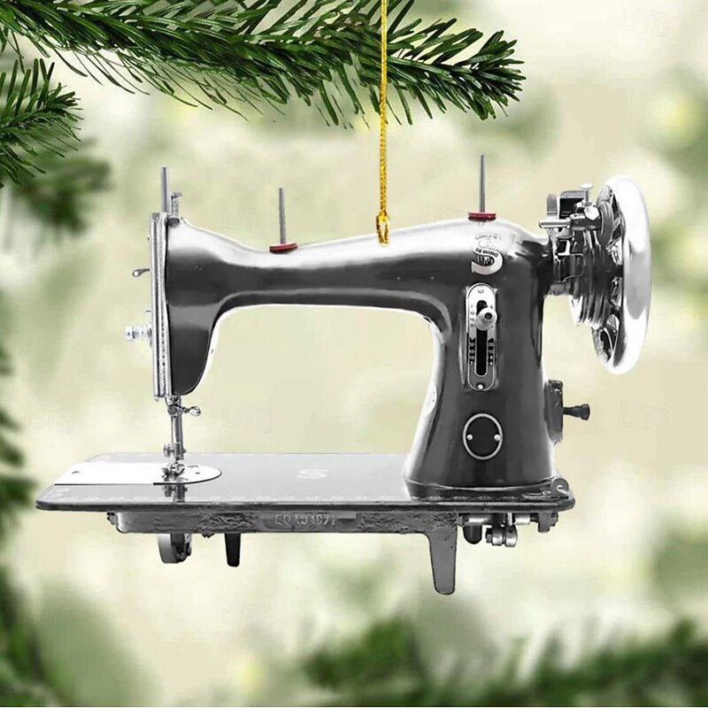 Personalized Sewing Machine Christmas Ornament Custom Name Acrylic Flat Ornament Christmas Sewing Lover Gift Seamstress Ornament Gift4
