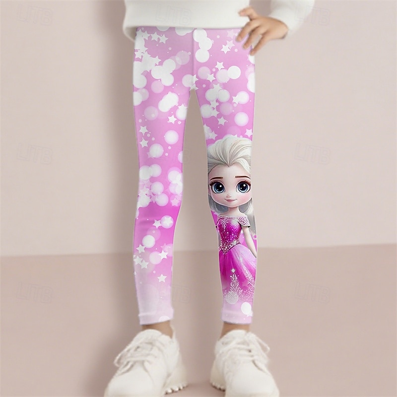 Girls' 3D Cartoon Pants Leggings Spring Fall Cute Basic Kids 4-12 Years Outdoor Casual Daily Regular Fit2