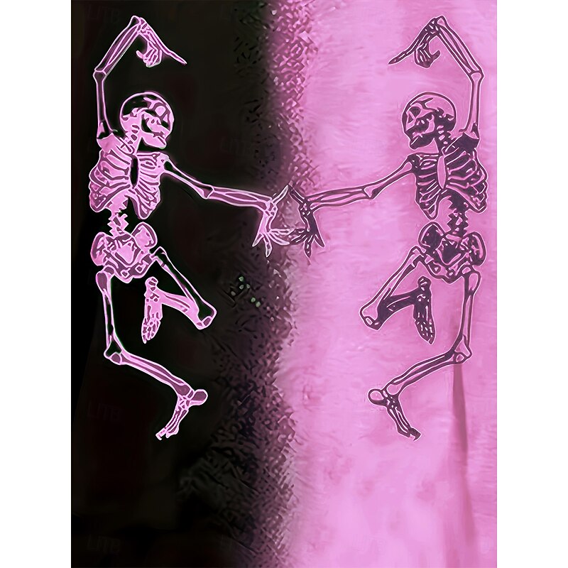 Halloween Women's Pullover Sweatshirt Skulls Graphic Fashion Casual Long Sleeve Crew Neck Regular Tops Street Dailywear Casual Print Light Pink Spring Fall Winter3