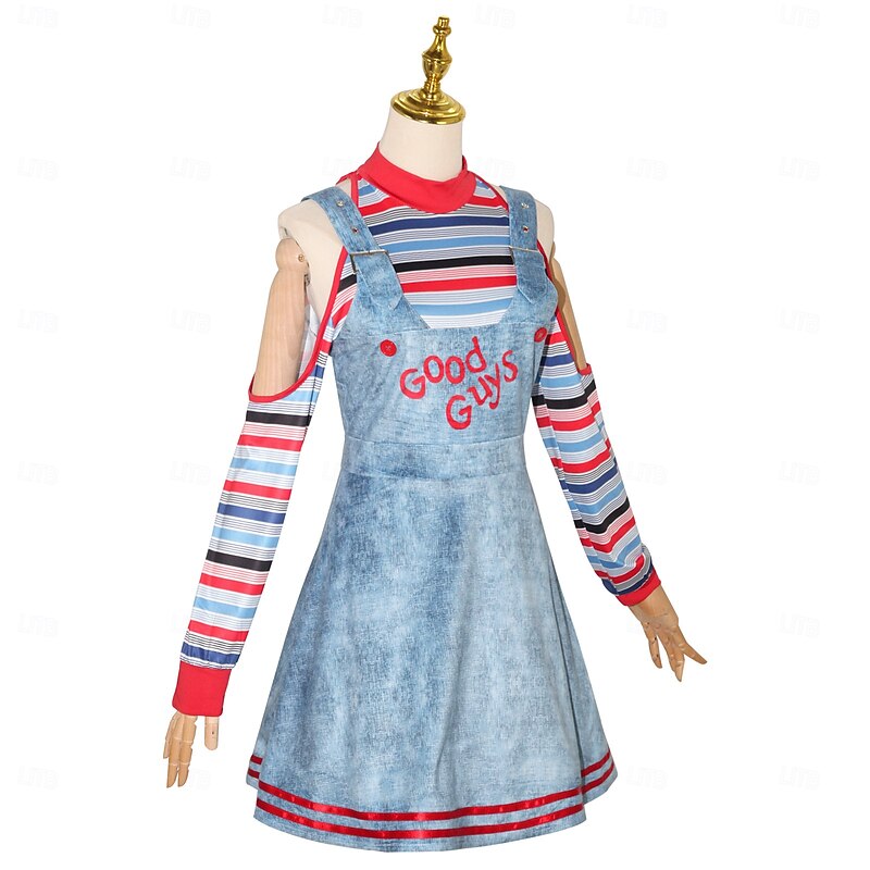Chucky Scary Doll Halloween Dress Fancy Costume Horror Scary Costume Adults' Women's Halloween Carnival Performance Party Easy Halloween Costumes Dress Up3