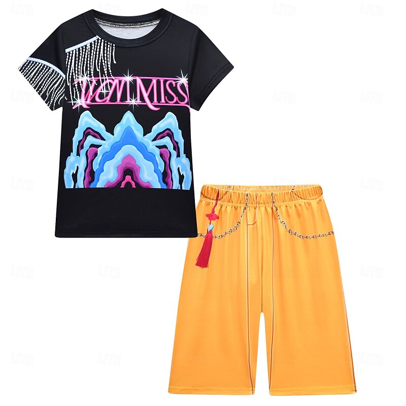Korean Idol Inspired Idol Pop Star Bag T-shirt Shorts Virtual Idol Movie Cosplay for Girls' Kid's Halloween Carnival Performance Comic Con Anime Expo4