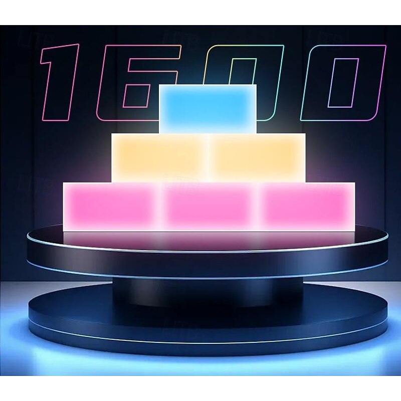 Rectangle LED Wall Lights, Smart Home Gaming Setup Lights RGB-IC DIY LED Light Panels Work with Alexa Google Assistant, APP & Voice Control, Music Sync for Bedroom Gaming Room TV Decor3