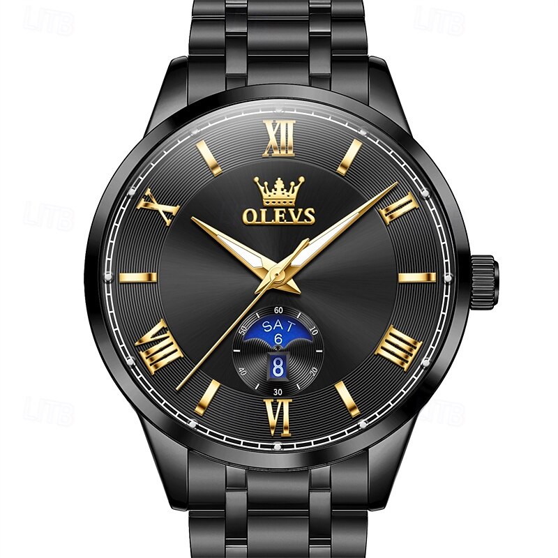 The New Olevs Men'S Business Watch With Luminous Calendar Day Display Quartz Watch Is A Fashionable Trendy Casual And Waterproof Men'S Sports Watch2