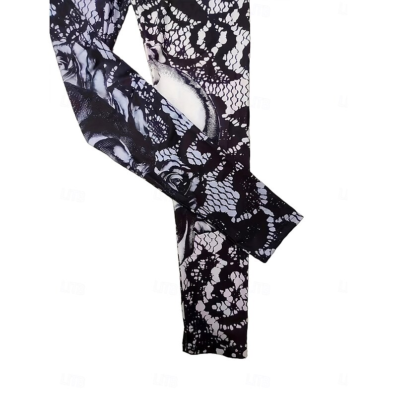 Women's Leggings Vacation Vintage Fashion Full Length High WaistPantsHalloween Graphic Skull Printing Soft Breathable Stretchy Outdoor Vacation Street milk white Dark-Gray Spring Fall Winter Skinny2