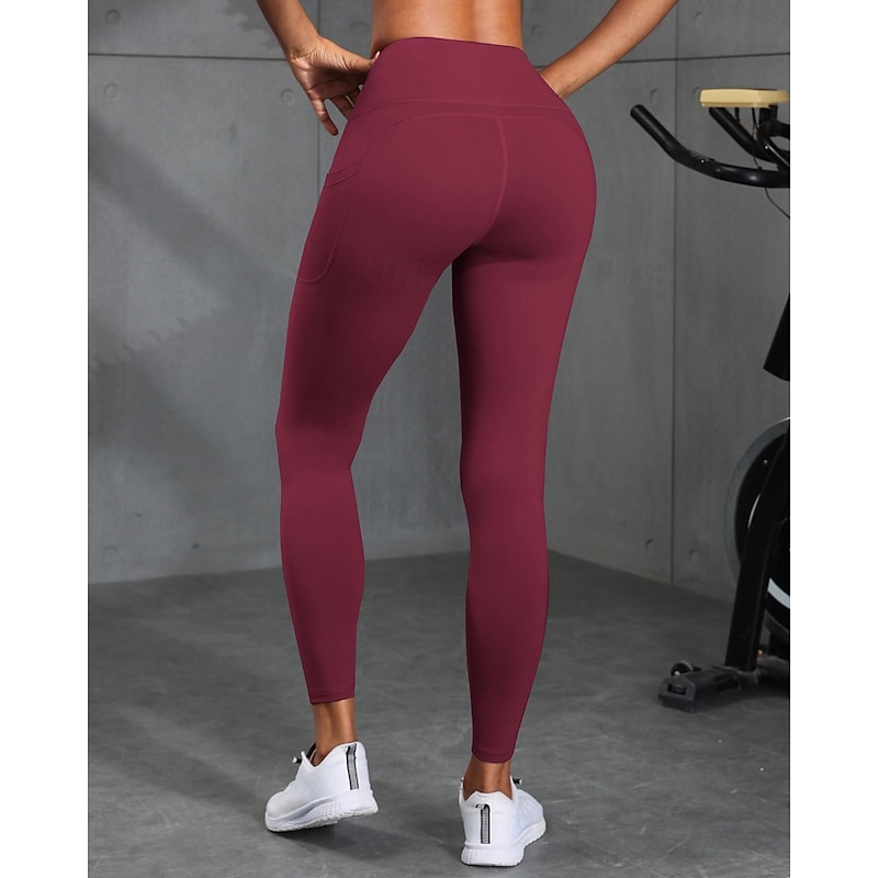 Women's Slacks Leggings Cozy Leggings Streetwear Casual Full Length Natural Plain Elastic Waist Comfortable Street Holiday Daily Wear Rust Pea-Green Black Army Green Fall Regular Fit4