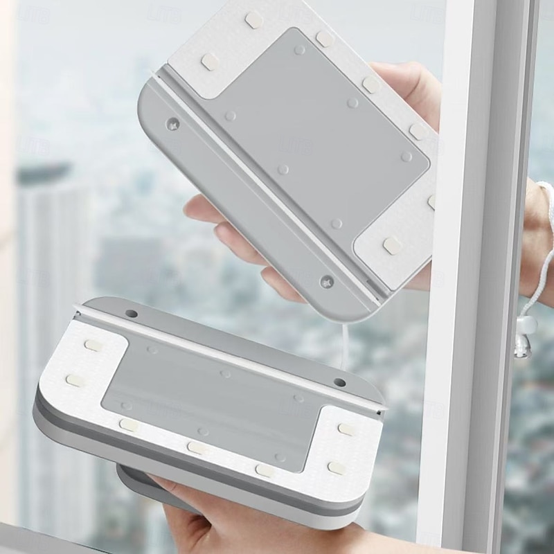 Double-Sided Magnetic Window Cleaner with Strong Magnets – ABS Handheld Safety Glass Cleaning Tool, Anti-Pinch Design with Safety Rope, Fits Single Pane Glass 3-10mm Thick4