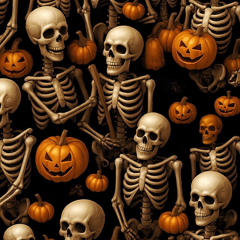 Halloween Men's Skull Skeleton Halloween Costumes Shirt Stand Collar Shirt Long Sleeve Dark Gothic Style Outdoor Holiday Spring Fall Mandarin Collar Band Collar Button-Down Linen Like Shirt Black2