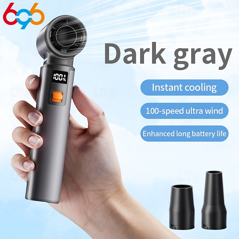 Portable Hand Held Personal Turbo Fan 100 Gear Speed Wind USB Rechargeable High Speed Cooling Fan for Travel Outdoor & Indoor