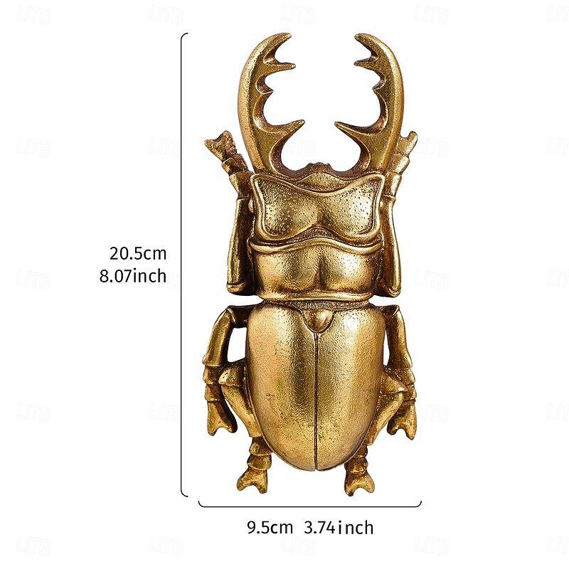 1PC Made of Golden Resin is A Decorative Wall Hanging in The Shape of A Stag Beetle. It is a Must-have Collectible for Insect Enthusiasts and is Suitable for Home Party Insect House Decoration2
