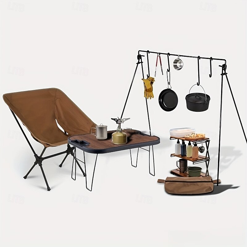 1pc Outdoor camping picnic basket, folding table, folding basket, spring outing storage basket, camping hand-held basket, Box, Cabinet, Rack for Outdoor Storage3