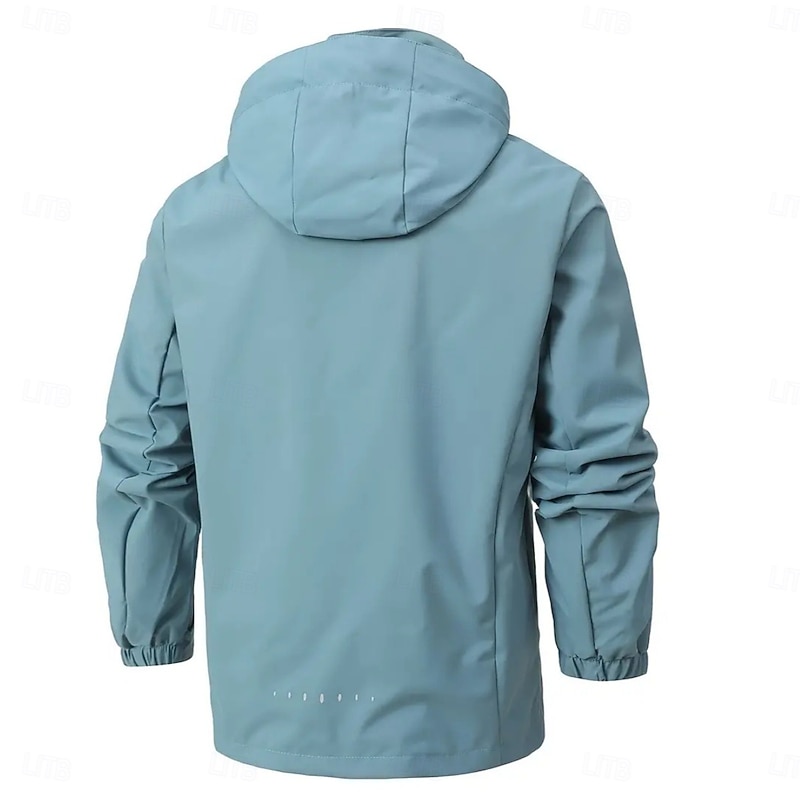 Men's Lightweight Jacket Softshell Jacket Raincoat Hiking Jacket Outdoor Sports Outdoor Waterproof Windbreaker Zipper Pocket Spring Fall Winter Solid Color Active Casual Hooded Short Black White Red2