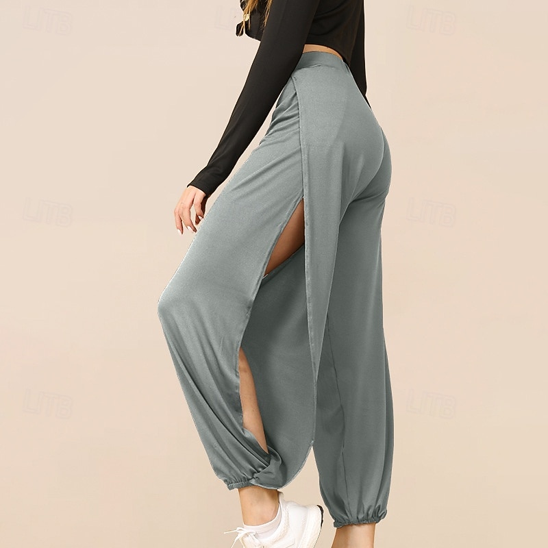 Women's Cropped Bloomers Harem Pants High Waist Athletic Pilates Running Bottoms Solid Color Black Pink Blue Sports Activewear Loose Fit3