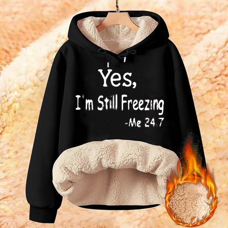 Men's Fleece Hoodie Sherpa Fleece Hoodie Apricot Black Orange Brown Green Hooded Plain Letter Graphic Prints Drawstring Casual Daily Going out Polyester Streetwear Casual Fall & Winter Clothing2