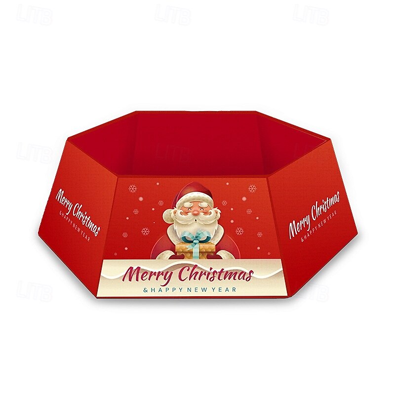 Christmas Tree Collar, Festive Holiday Tree Skirt Base Cover, Decorative Xmas Tree Border, Soft Fabric Tree Wrap for Christmas Tree Decoration4