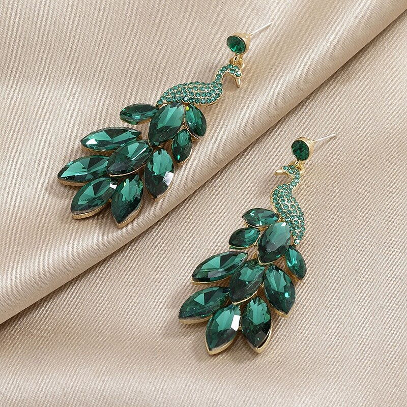 Hoop Earrings Vintage Style Pear Cut Drop Vintage Fashion Statement Earrings Jewelry Dark Pink / Turquoise / Light Pink For Wedding Party Holiday 1 Pair2