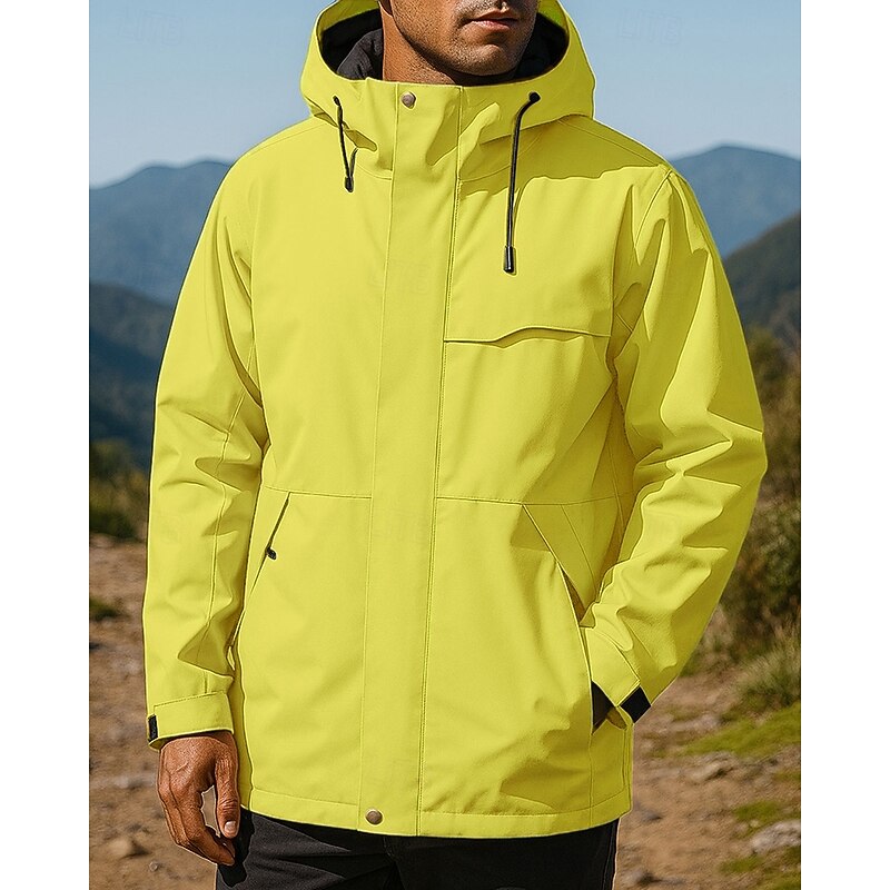 Men's Windbreaker Softshell Jacket Hiking Jacket Outdoor Waterproof Windproof Hiking Outfits Hiking Clothes Winter Autumn / Fall Top Camping / Hiking / Caving Running Black White Yellow4
