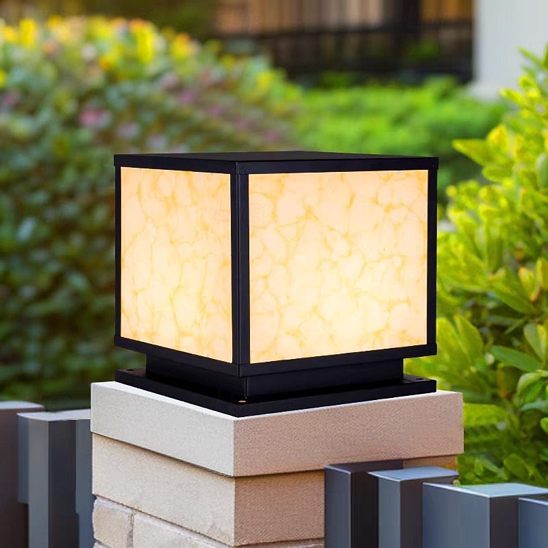 Outdoor Post Lamp Aluminum LED Pillar Post Lantern Column Light Fixture for Yard Entrance Garden 110-240V3
