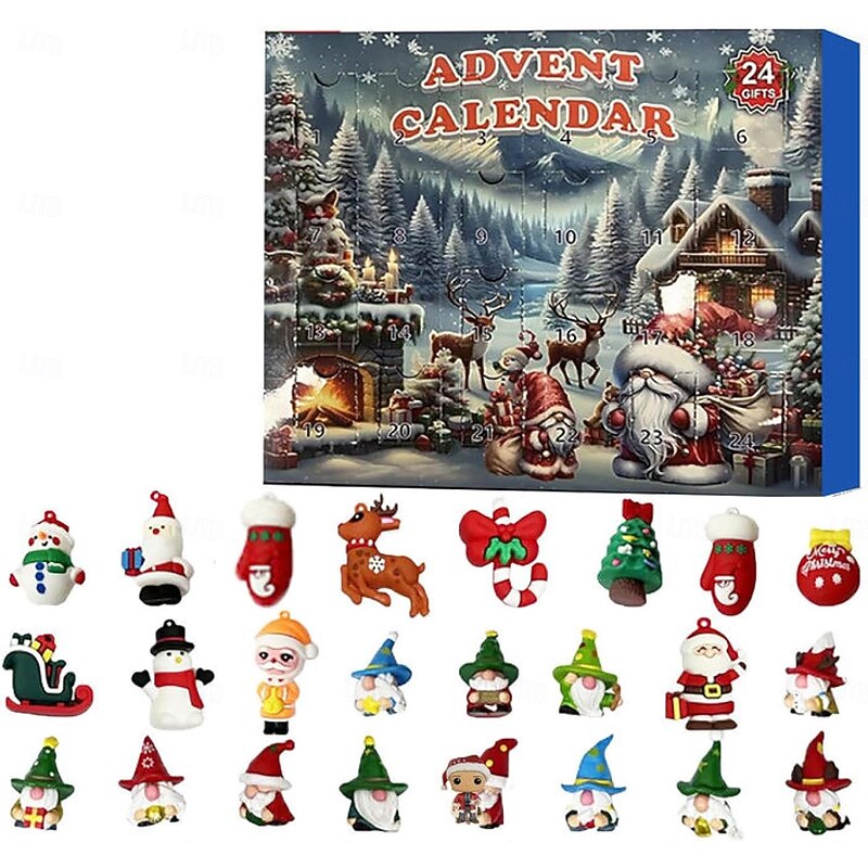 Christmas Dwarf Gnome Arrival Calendar 2025 3D Dwarf Christmas Countdown Calendar Decorations with 24 Dwarf Dolls Christmas Gnome Gifts for Women Adults Kids2